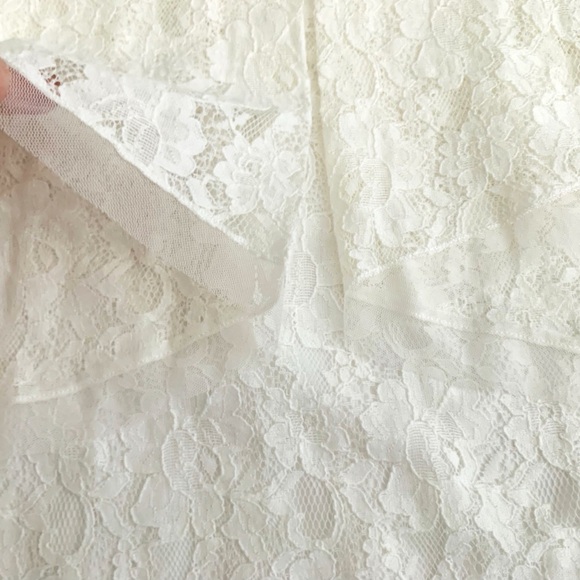 🌸NWOT🌸 BCBGMaxAzria AMELIE Off-White Lace Mini Dress - Picture 5 of 11